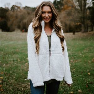 Dylan by True Grit White Sherpa Stadium Jacket